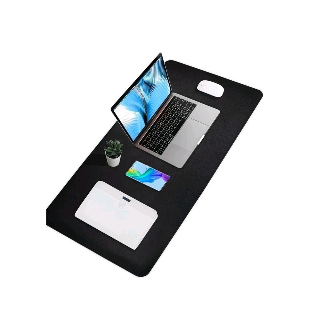 Ethora Computer Desk Mat Non Slip Suede Bottom Stitched Edge Black 31.5 x 15.7